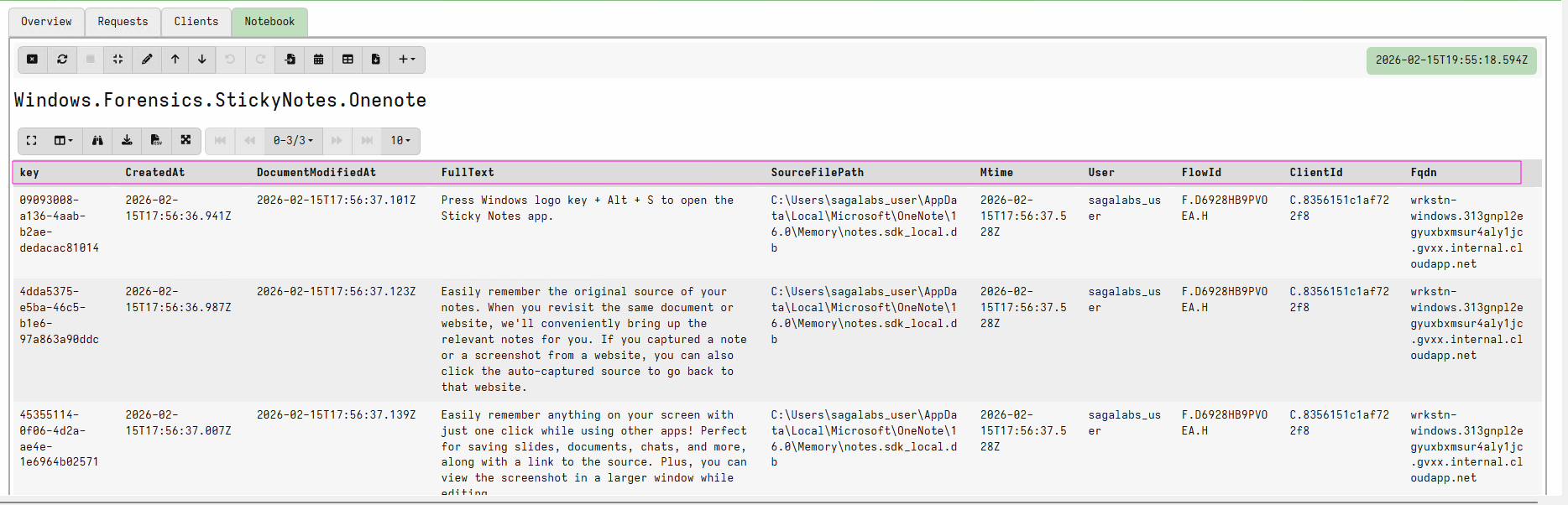Velociraptor artifact result